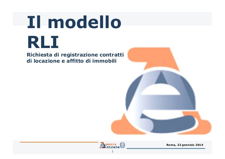 SCARICARE AGENZIA DELLE ENTRATE MODELLO RLI DA